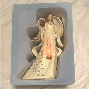 Inspiration Guiding Light Angel, glittering ivory 8 1/2” H x 4 1/2” W battery